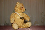 Antique 1950s Yellow Thuringia Germany Bear Fully Jointed Glass Eyes & Bells