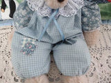 OOAK Woolen TEDDY BEAR Canada Artist Gingham Clothes 18 inch