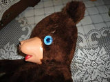 Antique Ganz Bros Toys Brown Teddy Bear Plush Rubber Snout 17 Inch 1960s