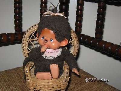 Vintage Monchhichi Sekiguchi, Monchichi Plush Doll Girl Pink