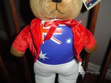 Toy Connection Australia International Flag Teddy Bear Brown 16 inch Nanco