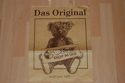 Steiff The Das Original Button in Ear Knopf Im Ohr Paper Shopping Bag EN DE New