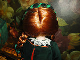 CELTIC Ireland Porcelain DOLL Redhead Velvet Satin Costume Dress 17in. Stand
