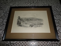 Original Art UK Artist JUDGES Pencil Sketch Promenade Grange Over Sands Framed