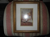 Artwork Victorian Little Girl with Bird in Blossom Tree Print Framed