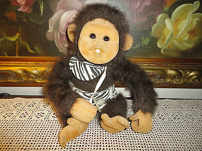 Vintage Monkey Puppet with Dress and Hat Hosung NY 90's