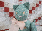 OOAK CAT CANADIAN Artist Cotton Fabric & Buttons 14 In.