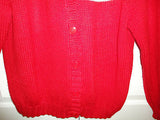 Womans Hand Knitted Sweater Red Cardinal Birds Adornment Size XL One of a Kind