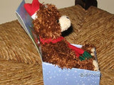 Christmas Miniature Bears Box Set of 3 White Brown 5 Inch D.S. Nicholass LTD UK