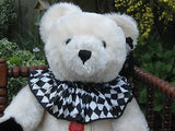 Hermann Germany 2 Bears Set Harlequin Man & Lady Mohair B&W 23.6"  LTD ED 1992