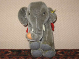Steiff Elephant Mohair Plush 0500/17 1968 - 1976 Silver Button Tag Tusks