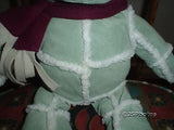 Suede Patchwork Bear with Woolen Trim 16 inch Rare
