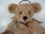 One of a Kind Beige ANGEL BEAR with Gorgeous Wings Metal Halo Jointed AOOAK