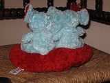 Valentines Day Dutch Van Der Spiegel ELEPHANT PLUSH Couple On Red Heart Pillow