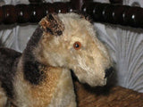 Antique Steiff Terry Airedale Terrier 1322,0 Mohair Working Squeaker 1950 1957