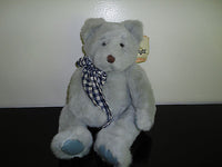 Russ Berrie LYNDON Bear Retired Nr 712 Grey Plush Caress Soft Pets w All Tags