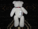 Azure Miniature Teddy Bear 5 Inch White Red Bow UK