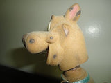 Vintage Scooby Doo Nodder Bobble Head Figurine Fuzzy Felt Body Metal SD Dog Tag