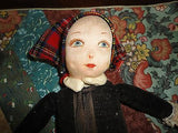 Antique Norah Wellings England Cloth Doll 12in Velvet Original Scottish Outfit