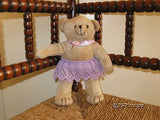 Brown UK Bear With Purple Hand Knitted Skirt