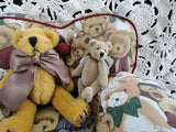 Lot 2 Miniature Bears With Arm Chair Beige Mary Holstad Yellow Creature Comforts