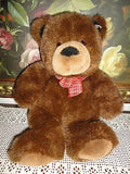 Gund Brown BEAR Plaid Bow Tie LARGE 17 inch NEW with Tag 1997 Retired