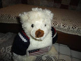 Gund SCHATZI White Polar Bear USA Knitted Sweater Stuffed Plush