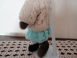 Brown Bear in Handknitted Outfit Sweater & Skirt