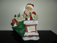 Christmas Vintage 1989 Clothtique Possible Dreams Santa in Chimney  713045