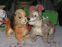 Antique Schuco Disney 1950 Lady and The Tramp Mohair Dogs