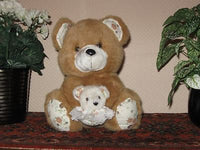 Old Vintage 9 Inch Dutch Teddy Bear Mom and Baby