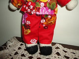 Chinese Girl Handmade Knitted Doll w Clothing 13 inch