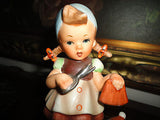 Vintage Made in Japan German Girl Making Clothes Doll Porcelain Figure 6 inch