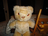 Antique Yellow Brown Plush Standing Teddy Bear L1205
