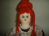 OOAK Handmade Vintage Cotton DOLL Yarn Hair 19 inch