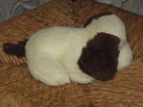 Vintage German DOG Laying Plush 1970s Comical Eyes