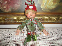 Bombay Company Winking ELF DOLL Green Ornament Poseable Figure 11 inch  RETIRED