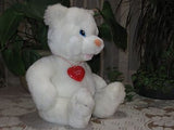 Dutch Holland Vintage White Bear Sitting Red I Love You Heart 12" Valentines Day