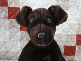 Purr-Fection MJC 1992 Brown DOG Very Heavy Stuffed 14 Inch