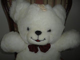 Vintage Large White Teddy Bear Plush with Bowtie 20" Best Made Toys Toronto