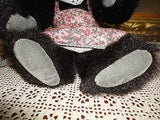 Vermont Teddy Bear BLACK Furry Long Plush 16in.Handcrafted RETIRED 1994 Made USA