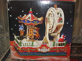 Christmas Carousel and Ferris Wheel Music Box Jingle Bells Windup Movement