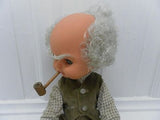 Gadea Made in Italy Grandfather Doll with Antique Wooden Pipe Original Outfit