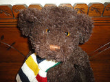 Hudsons Bay Company Chocolate Brown Teddy Bear 15 inch Toronto Canada With Scarf