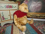 Antique Europe Winnie the Pooh Bear Humpback Silk Plush Suede Paws Jointed 12in.