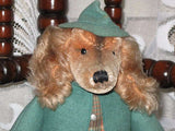 Steiff Waldili Hunter Dog Doll 8326,70 Button Tag Super Condition