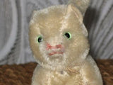 Antique Old German Kitten Cat Mohair 11 cm 4.25 inch Green Glass Eyes