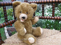 Old Vintage German Zotty Teddy Bear Dralon With Growler