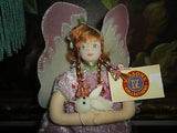 Fairy Cloth Doll Handpainted Face Holding Bunny NEW w Tags Seasons Collections