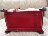 Antique Silk Plush Stuffed Terrier Dog on Wheels Metal Push Toy 18 inch